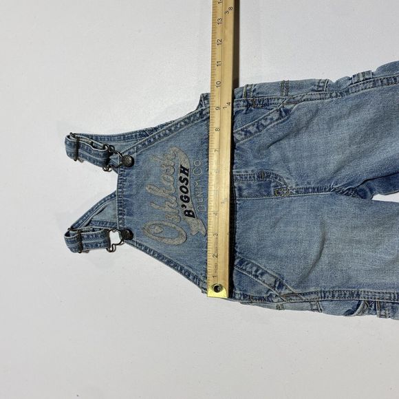 Osh Kosh B' Gosh Toddler Dakota Wash Overalls Blue Denim Embroidered - Picture 7 of 10